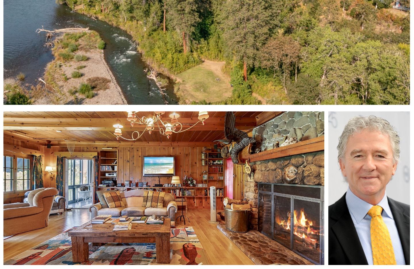 Patrick Duffy's ranch includes 2 miles of river frontage with steelhead trout and salmon,...