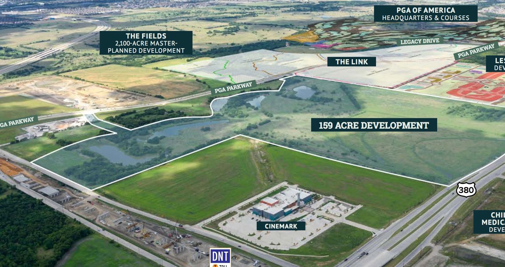 The almost 160-acre vacant property at the southwest corner of the tollway and U.S. 380 is priced at $60 million.