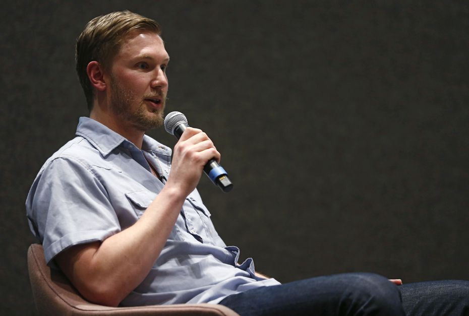 Author Brantley Hargrove speaks at an event at The Dallas Morning News in May 2019. 