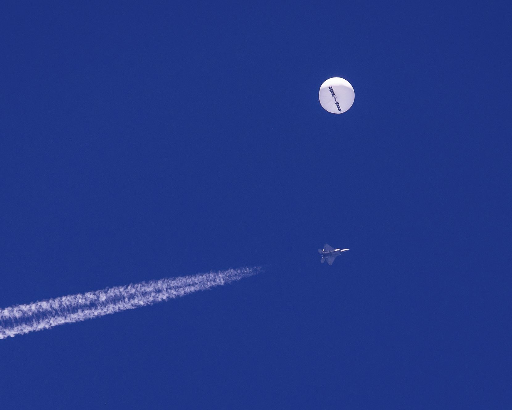 A large balloon drifted above the Atlantic Ocean on Saturday, just off the coast of South...