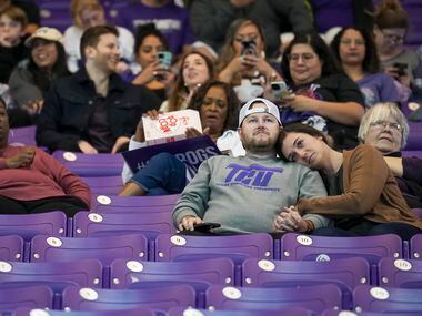 TCU fans watch the third quarter during a College Football Playoff National Championship...