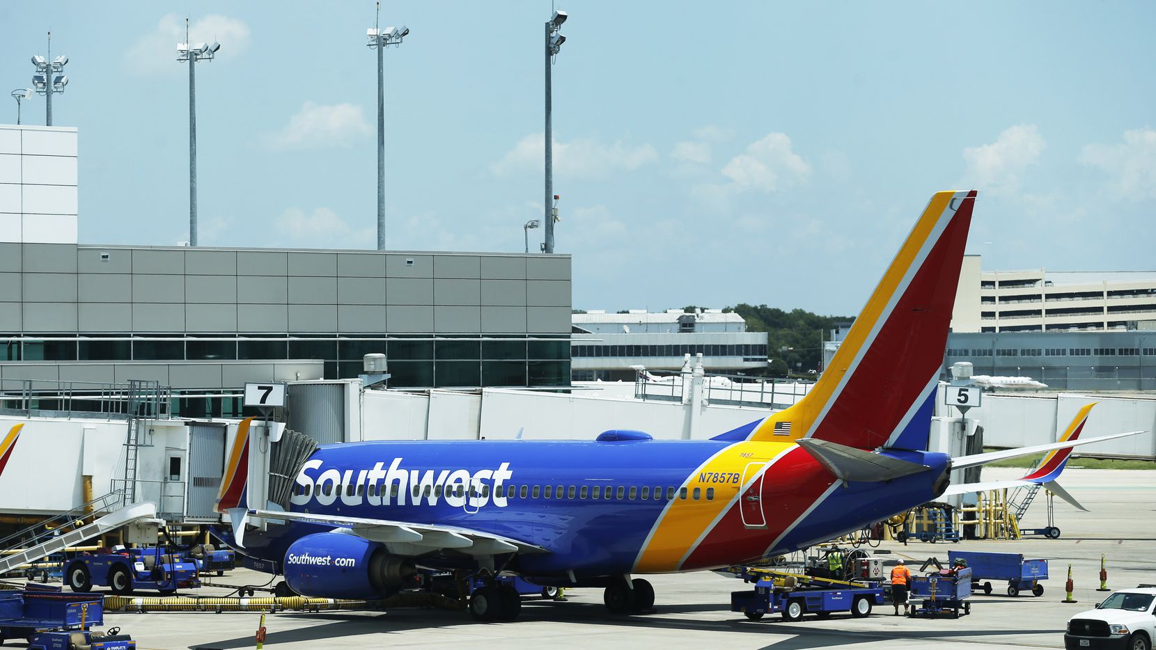 Un avión de Southwest Airlines en el aeropuerto Love Field de Dallas.