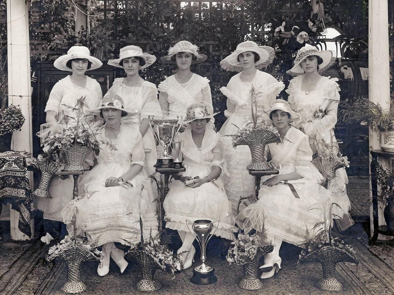 
Graduating in a white dress was tradition at the Hockaday School in 1918 for these young...