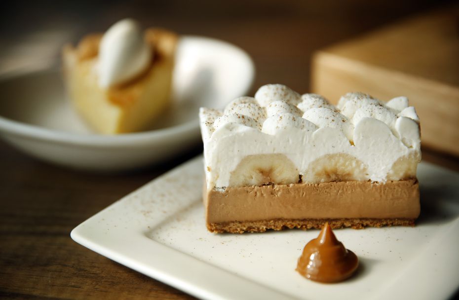 Banoffee is a British desert with cinnamon graham crust, toffee pudding, vanilla whipped...
