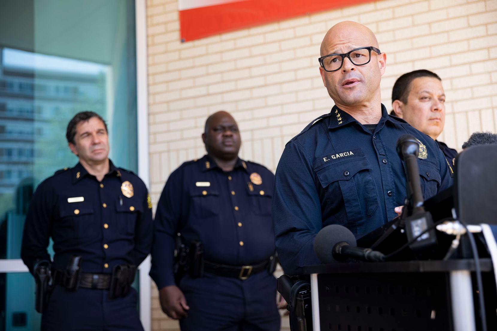 Dallas police Chief Eddie García speaks during a news conference about the indictment of...