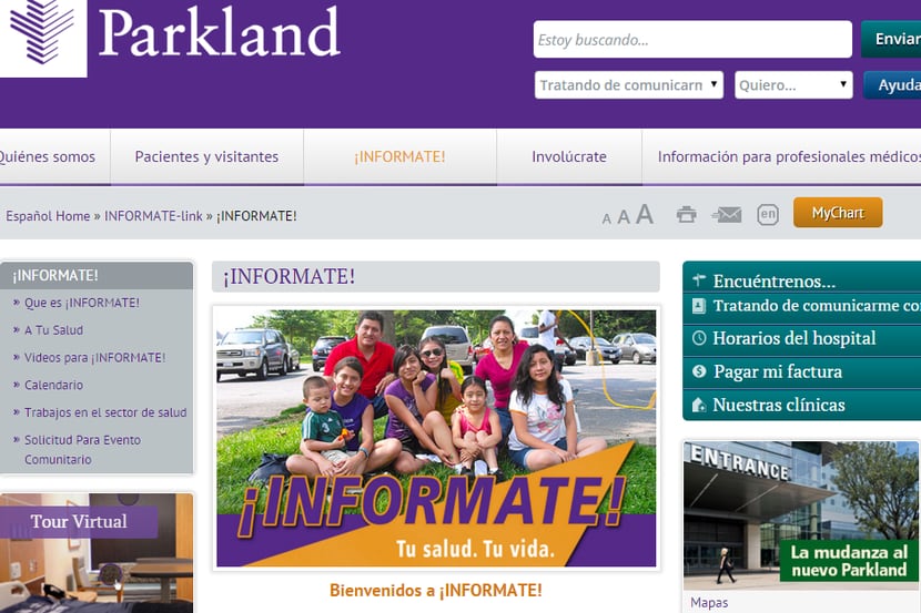 El Hospital Parkland lanza una sección en español más organizada. Más de la mitad de sus...
