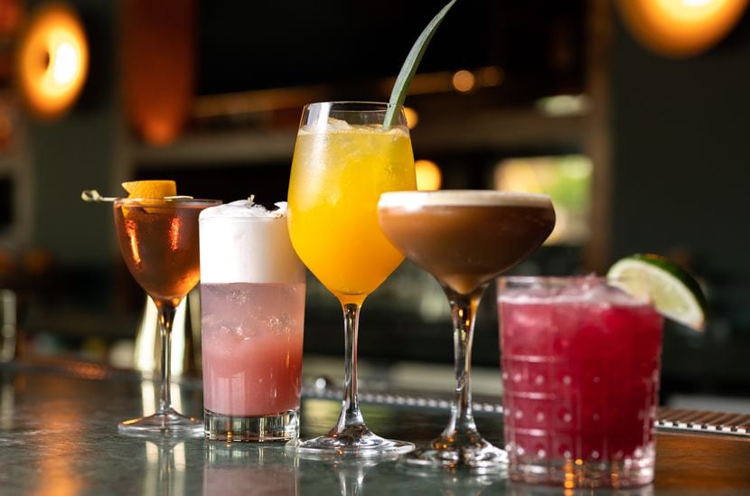 Here's a look at a few cocktails at Clifton Club, from the left: Sunset Over Manhattan, Gin...
