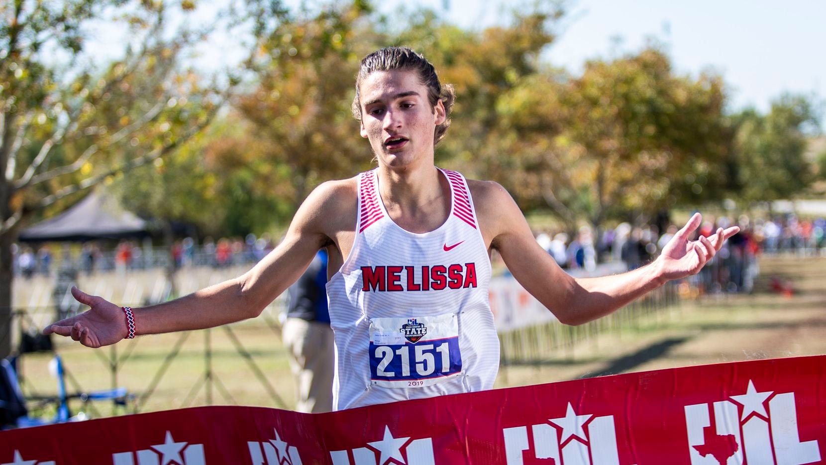 Melissa's Judson Greer wins the Class 4A state championship at last year's UIL cross country...
