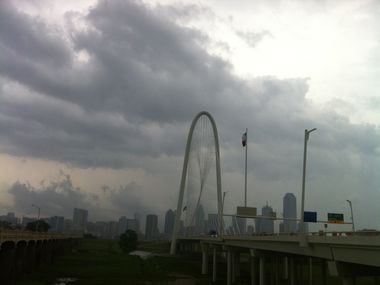 File image of storm clouds over downtown Dallas.