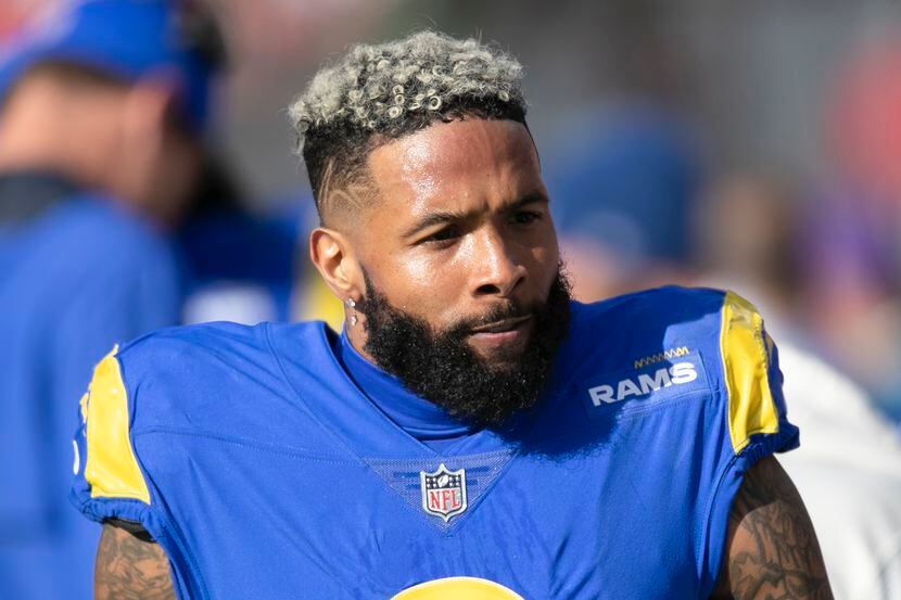 Foto del 23 de enero del 2022, el receptor de Los Rams de Los Ángeles Odell Beckham Jr....