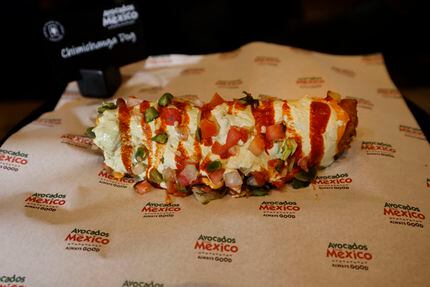 The Chimichanga Dog is a new item at the American Airlines Center in Dallas. It'll be sold...