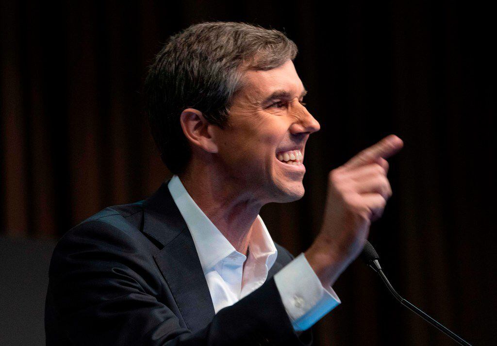 Presidential candidate Beto O'Rourke speaks during a gathering of the National Action Network.