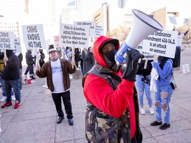Karl Anthony, DJ K Styles at XTC Cabaret Dallas, protests the proposed sexually orientated...
