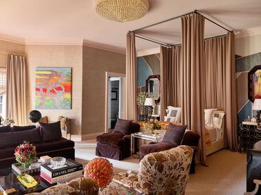 The primary bedroom at the Kips Bay Decorator Show House Dallas. This room was designed by...