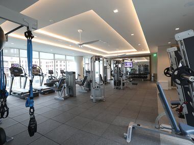 The workout area at Windrose Tower in Plano. (Jason Janik/Special Contributor)