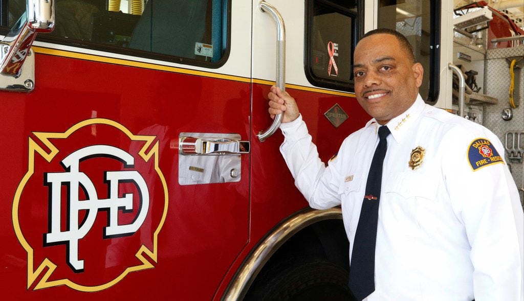 dallas fire chief artis named dominique firefighter rescue david manager homegrown names texas coatney replaces become director friday left thompson