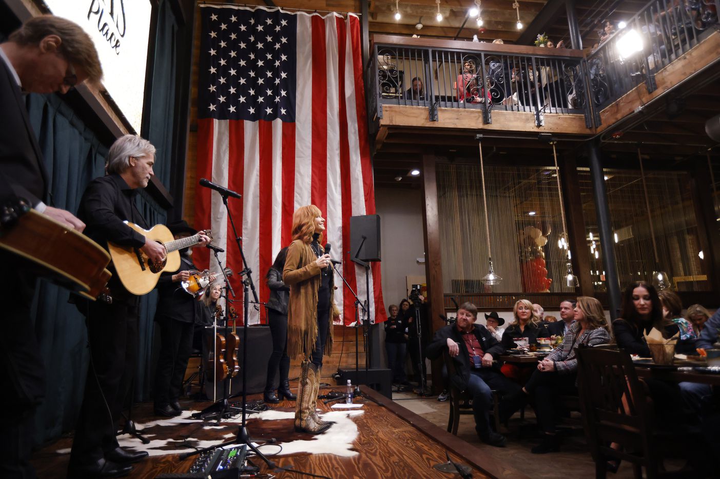 Country music legend Reba McEntire performed before friends, officials and media gathered...