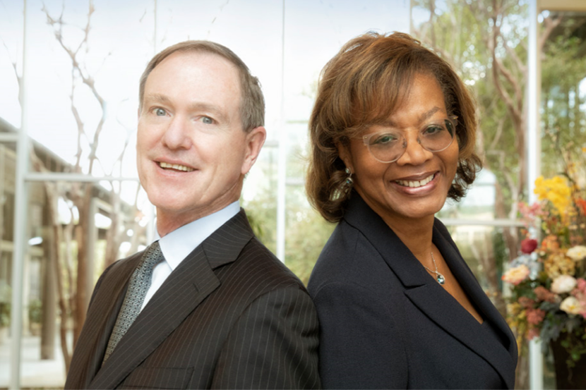 Communities Foundation of Texas President and CEO Dave Scullin (left) with  Alfreda Norman,...