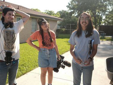 From left to right: David Velez, Emily Sánchez and Brandon Rivera are the Tejano trio behind...