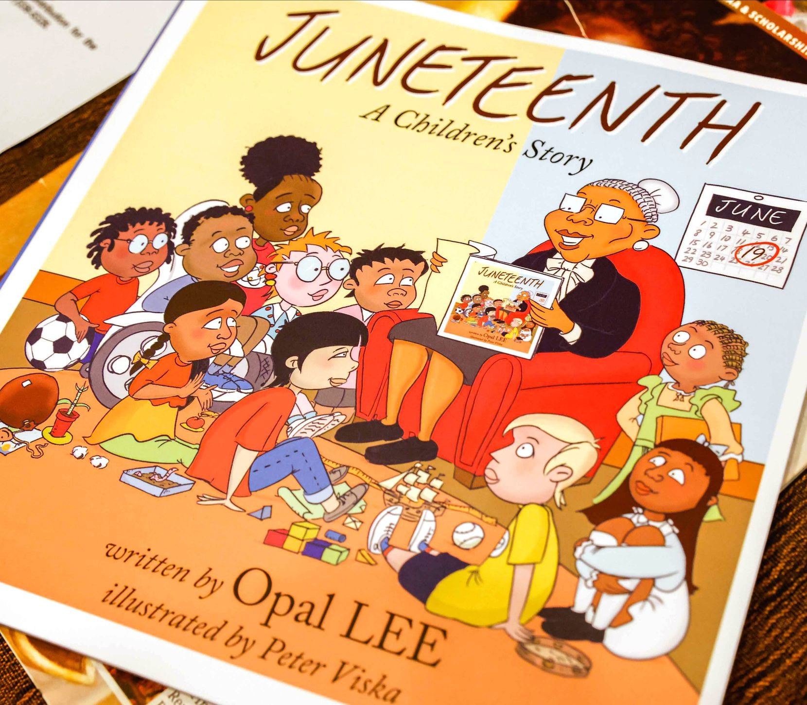 Opal Lee's children book about Juneteenth in her home in Fort Worth on Friday, December 10, 2021.