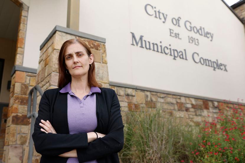 Former Godley Councilwoman Jennifer Thompson is photographed outside of Godley City Hall on...