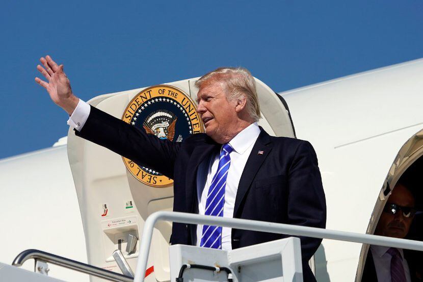 President Donald Trump arrived at Bismark Municipal Airport on Wednesday. The president...