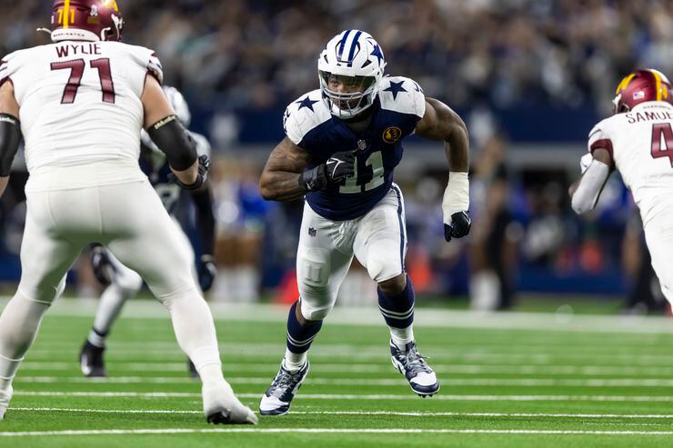 Dallas Cowboys linebacker Micah Parsons (11) is seen during an NFL football game against the...
