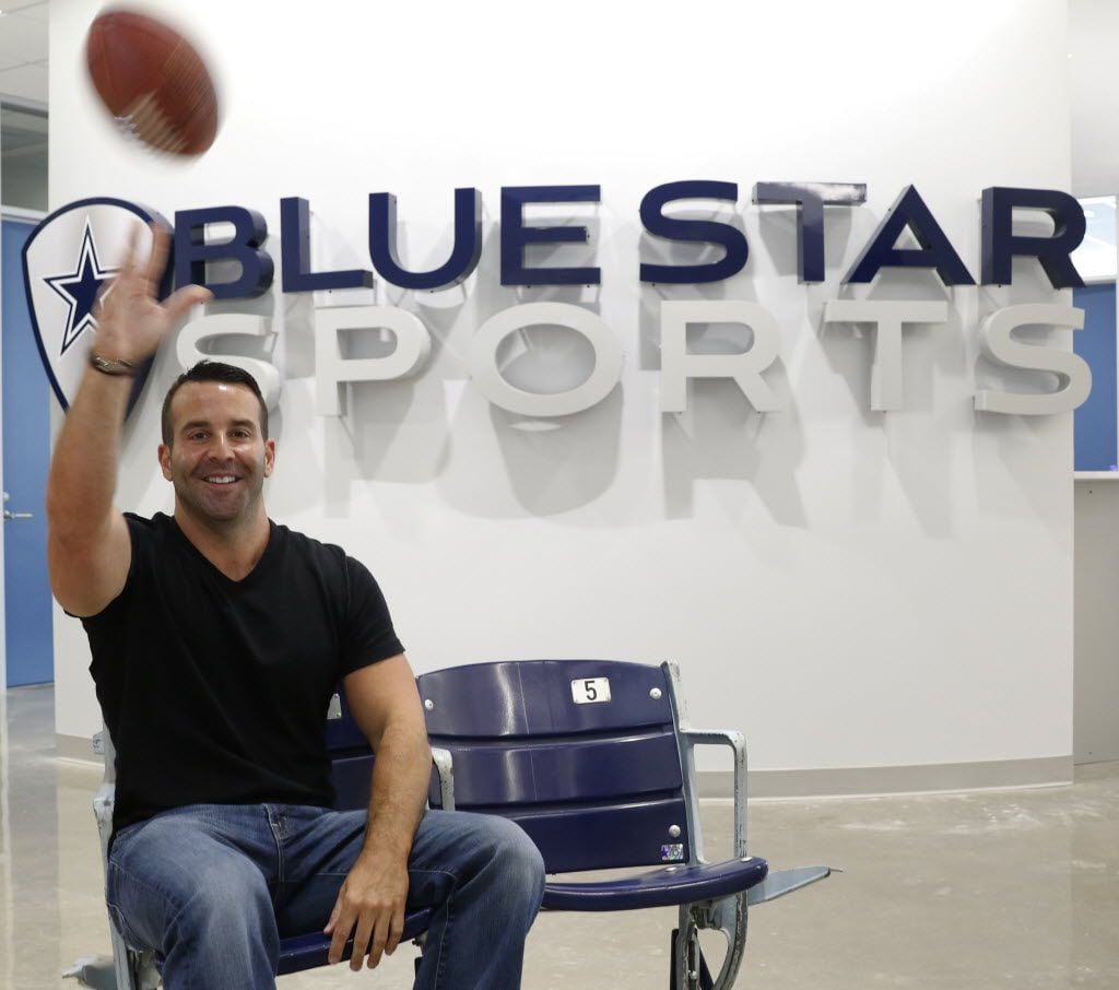 Blue Star Sports CEO Rob Wechsler's buying spree includes a number of companies with technology to fully digitize youth sports. His Frisco office also includes a couple seats from Texas Stadium, the former home of the Dallas Cowboys. (David Woo/The Dallas Morning News)
