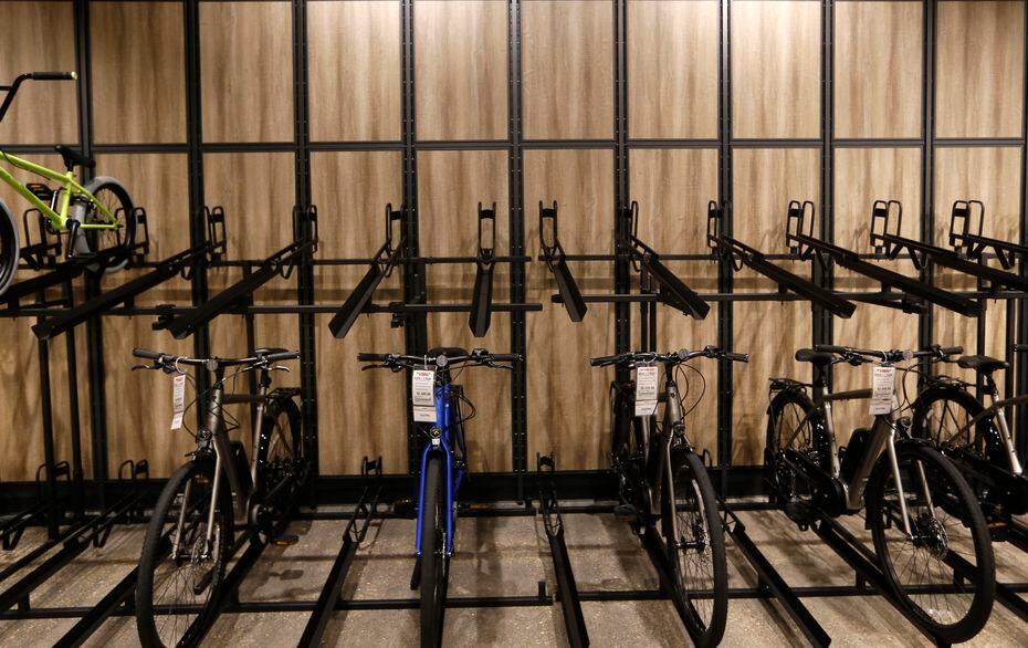 Bike racks were almost empty a couple of weeks before Christmas at Scheels, a...