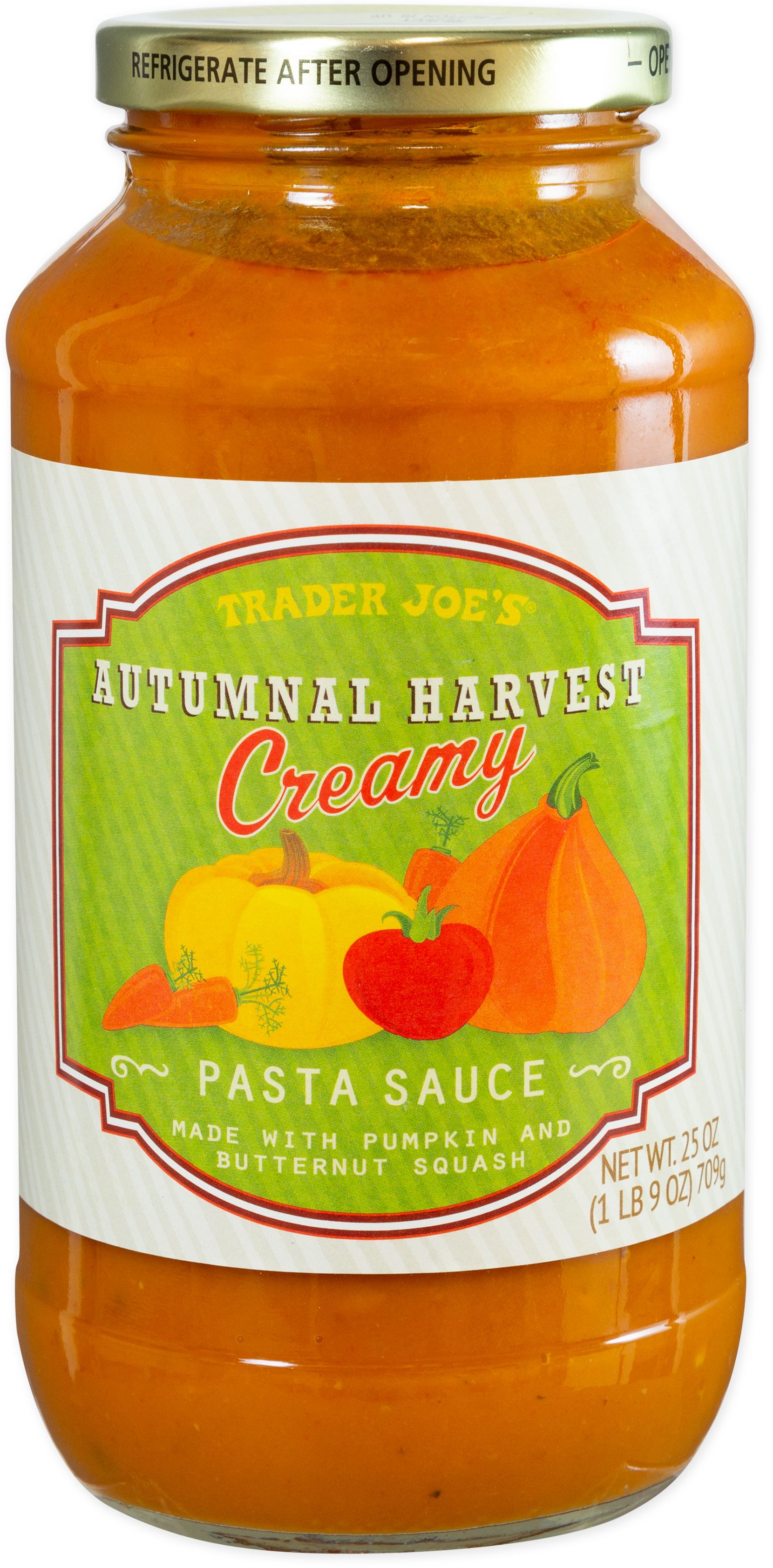 Trader Joe's Autumnal Harvest Creamy Pasta Sauce. // Email permission from Kenya...