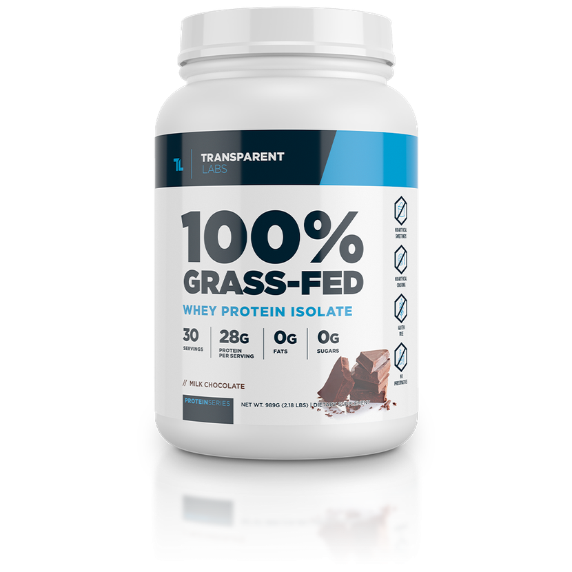 100% Grass fed Whey product label