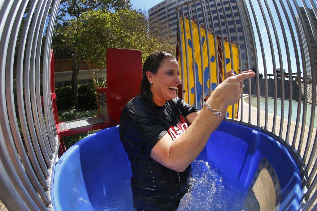 Encompass Home Health and Hospice CEO April Anthony made a big splash in the dunking booth...