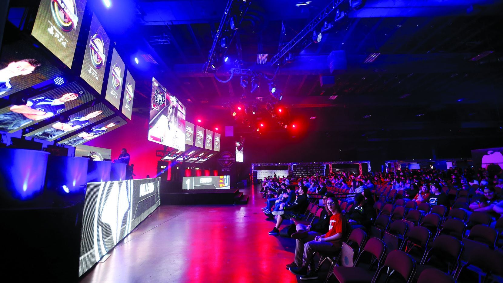 Spectators watched the eUnited and Millenium eSports game during the Call of Duty World...