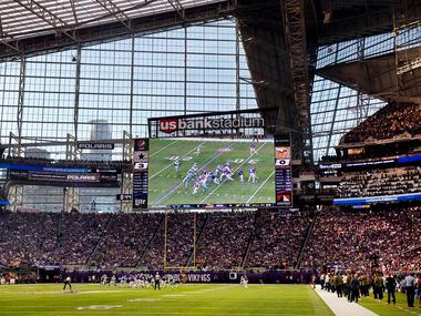 The Minnesota Vikings run an offensive play against the Dallas Cowboys as seen on the video...