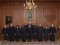 In this image provided by the Supreme Court, members of the Supreme Court pose for a photo...