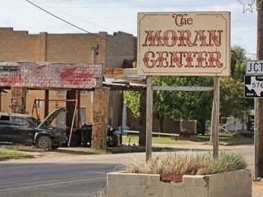 A look at a virtually deserted downtown Moran, Texas, photographed on Thursday, October 5,...