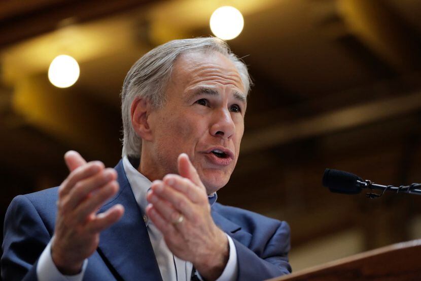 Texas Gov. Greg Abbott speaks at an event where he announced his bid for re-election,...