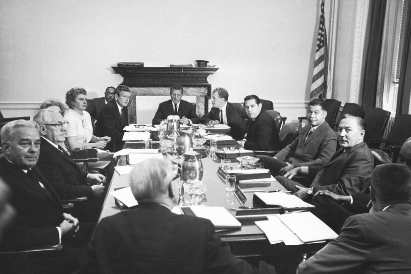 The Kerner Commission in session, Washington D.C., 1967. Officially called the National...