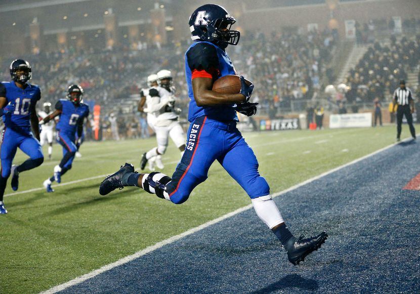 Allen running back Celdon Manning (1) strolls into the end zone for the first touchdown...