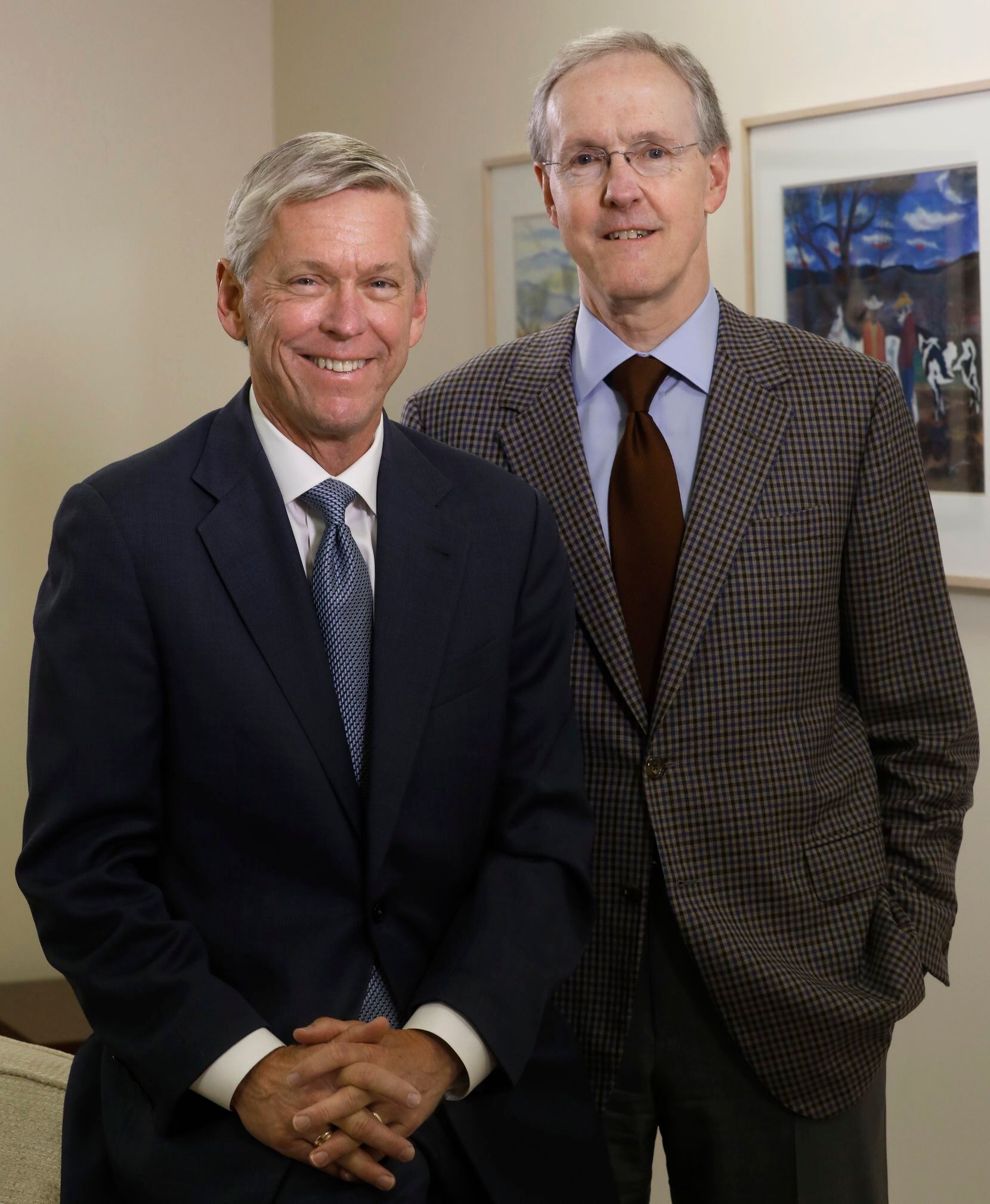 Jim Moroney (left) will turn over leadership of A. H. Belo Corporation to his predecessor...
