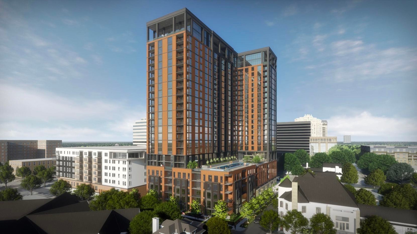 Apartment builder Toll Brothers is planning a 25-story residential tower on Cedar Springs...