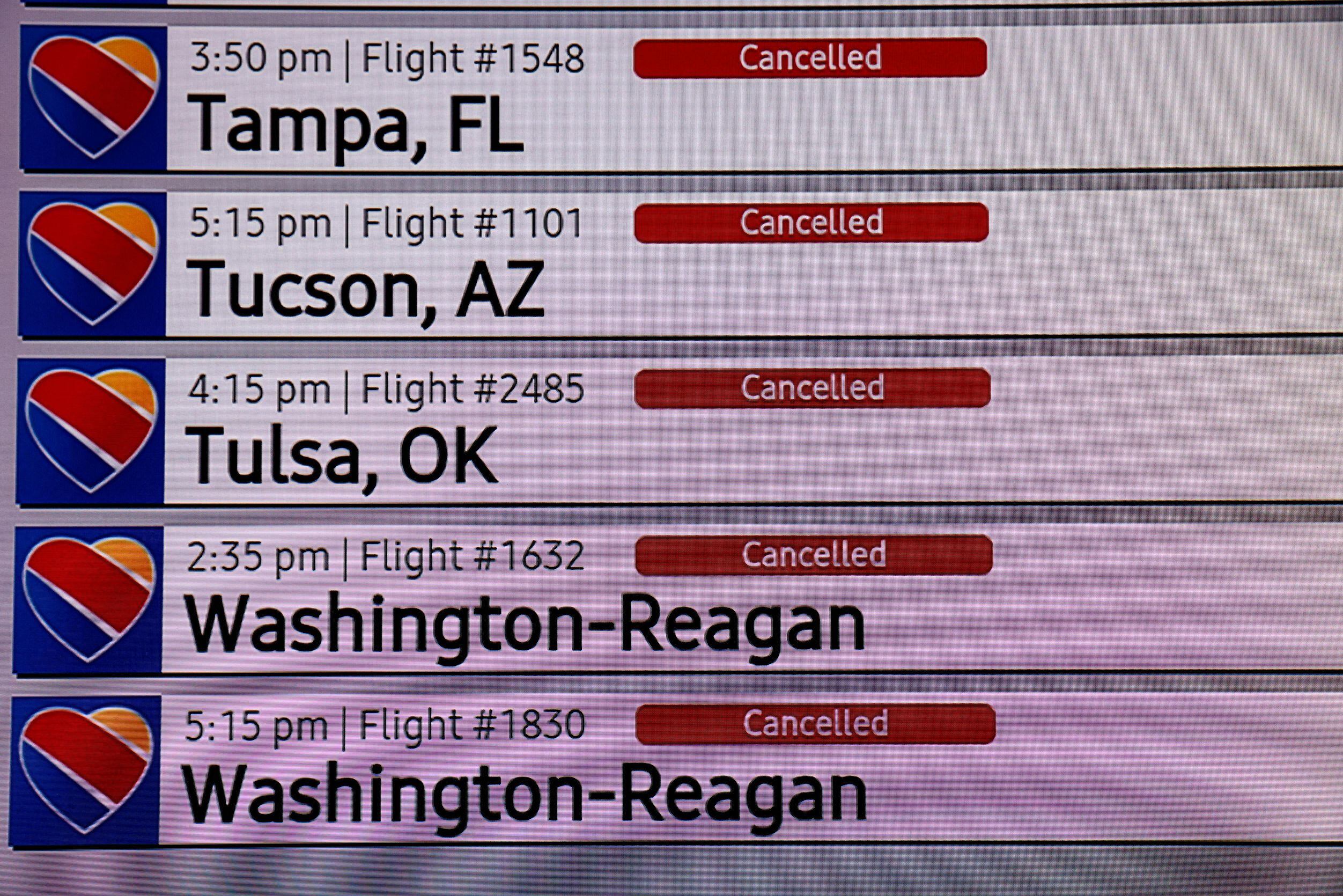 The Dallas Love Field airport cancelled all their flights in Dallas on Thursday, February 3,...