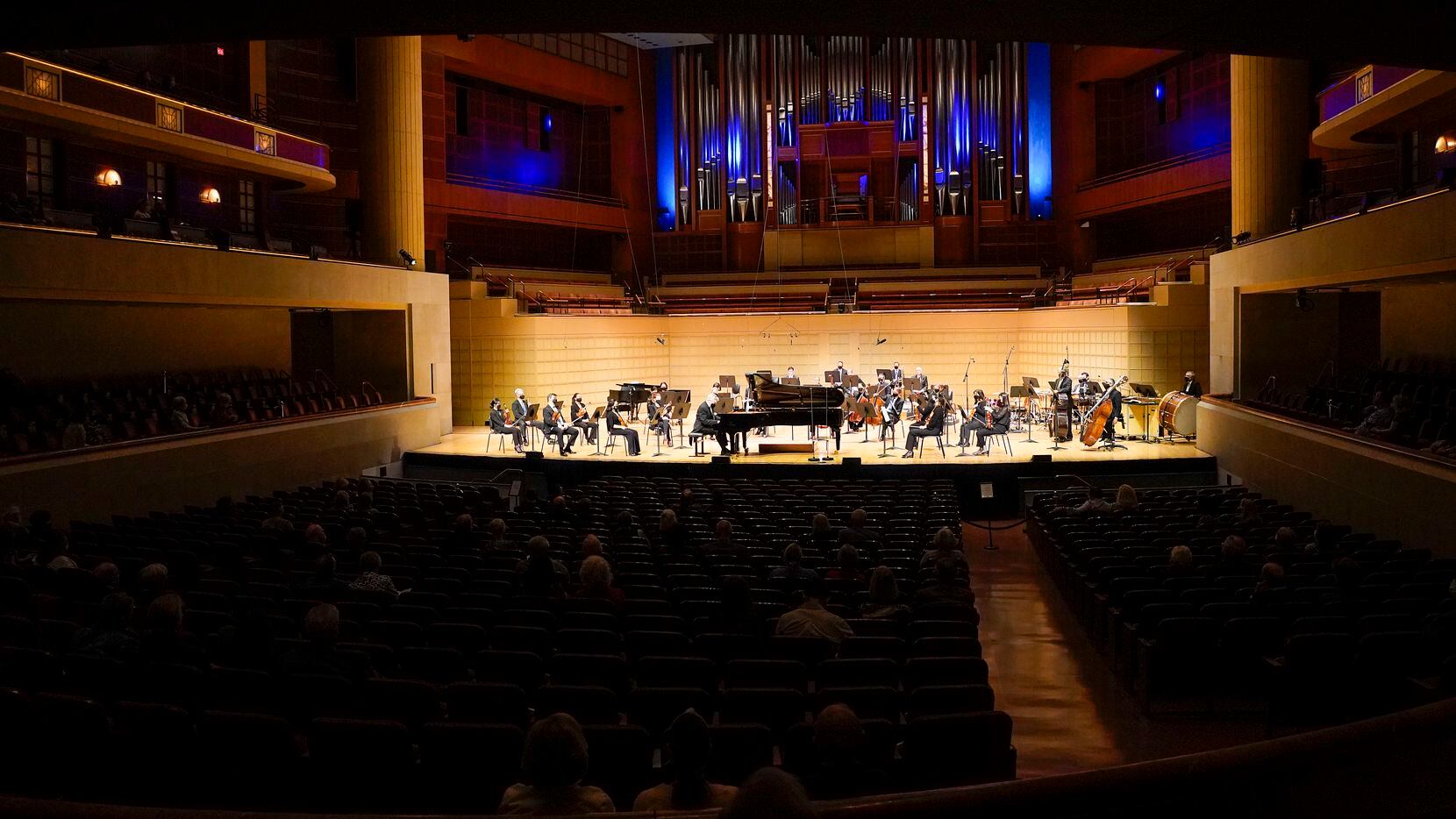 Pianist William Wolfram performs with the Dallas Symphony Orchestra at the Meyerson Symphony...