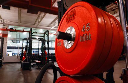 Weights for student training at the Melissa Championship Center, Melissa ISD’s new indoor...