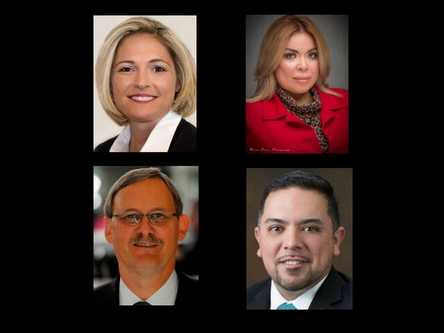 (Arriba, desde la izq.) Kristi Pena, Elvia Espino, Rick Stopfer y J.C. González, candidatos...