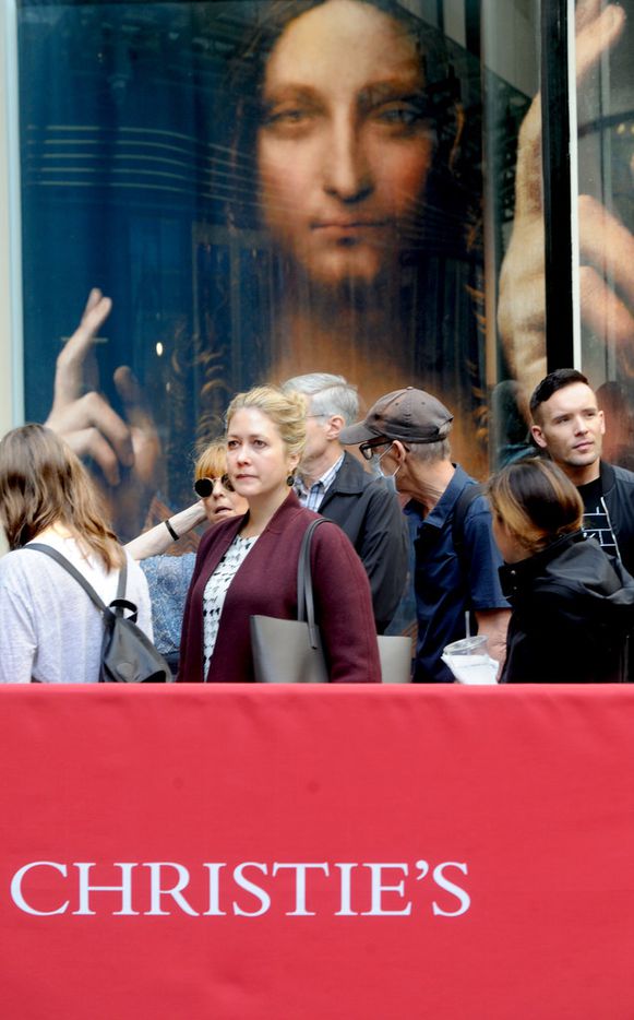 Leonardo da Vinci's Salvator Mundi painting is on display at a press preview at Christie's...