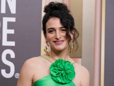 Jenny Slate arrives at the 80th annual Golden Globe Awards at the Beverly Hilton Hotel on...