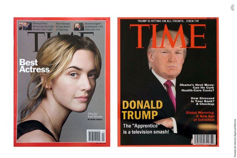 Una copia enmarcada de una portada de la revista Time colgada en al menos cuatro de los...