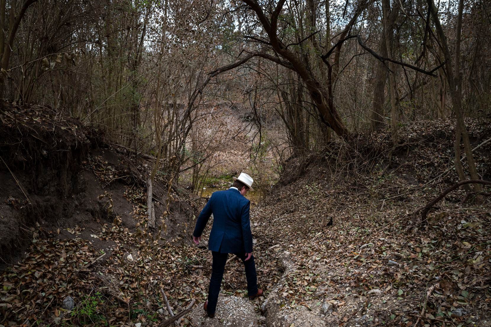 Robert Kent, Texas State Director of the Trust for Public Land, hiked in the Five Mile Creek...