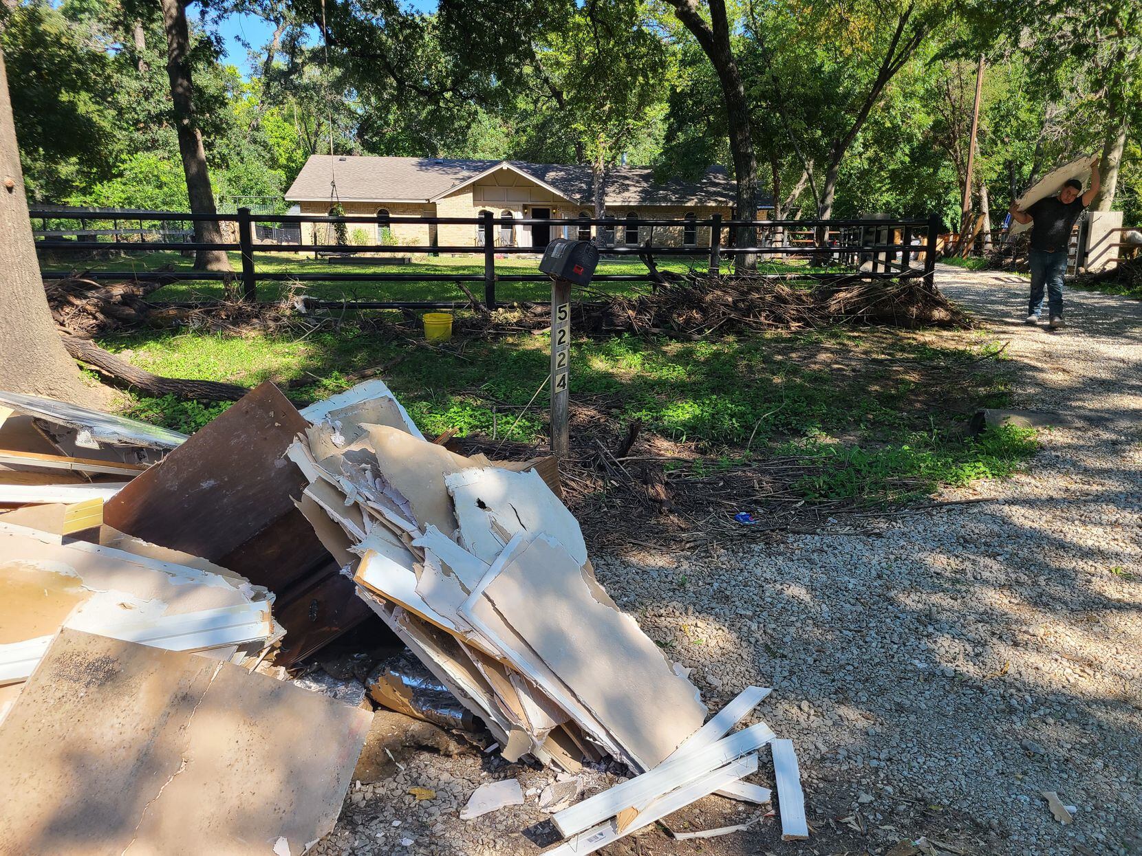 Debris from the Balch Springs home of Joel Garcia on Sept. 13, 2022. Garcia was ripping out...